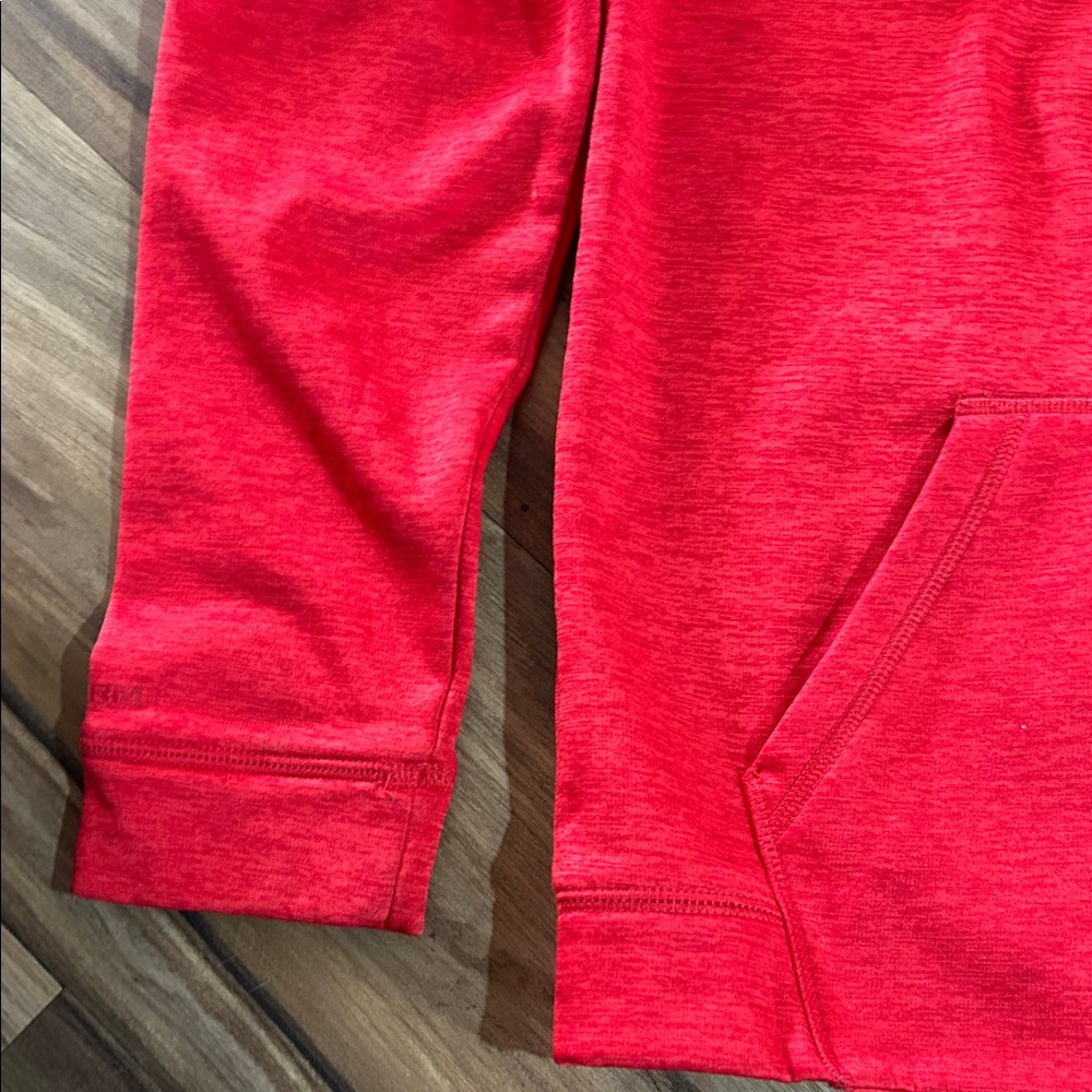 Under Armour Youth Crimson Hoodie with Charcoal Emblem - Picture 4 of 6